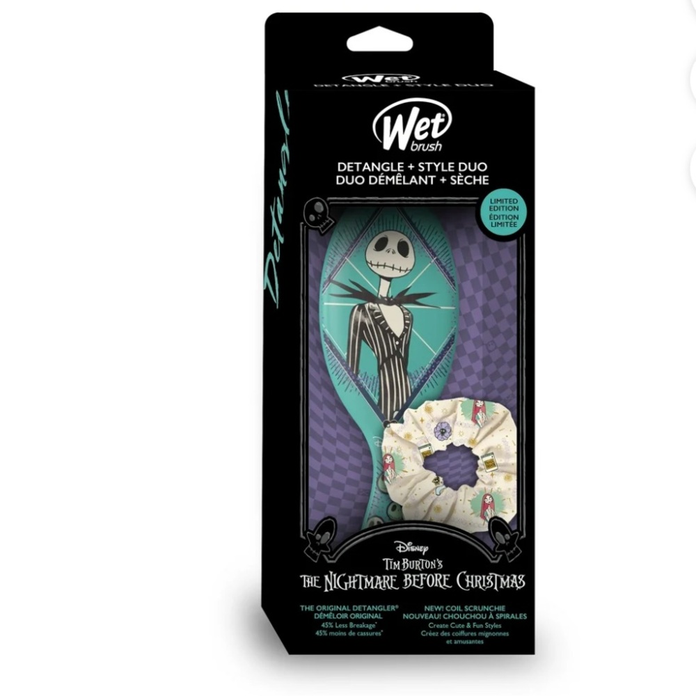 •WET BRUSH•NIB LIMITED NBC EDITION DANGLE + STYLE DUO HAIR BRUSH & SCRUNCHIE SET